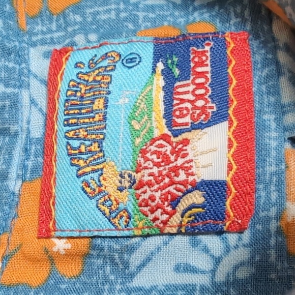 Joe Kealoha by Reyn Spooner Floral Pop Over Tunic Size Small In Blue & Orange - Picture 3 of 8